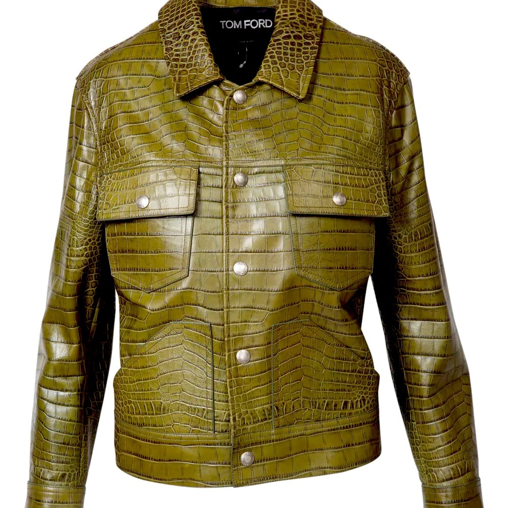 Tom Ford Crocodile embossed real calf leather jacket. Excellent condition.